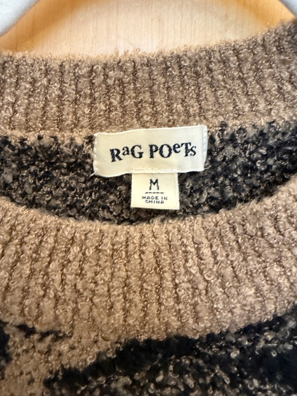 Rag Poets Camo Bulky Knit Crewneck Sweater Camo size Medium - Picture 2 of 6